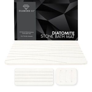 Diamond Supply Co. White Bath Mat with Absorbent Design